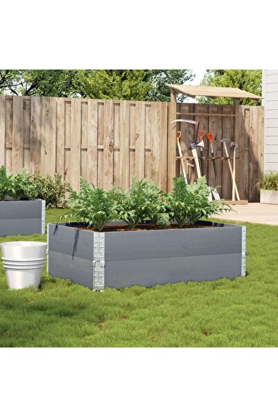 vidaxl Jardiniera de gradina, gri, 120x80 cm, lemn masiv de pin