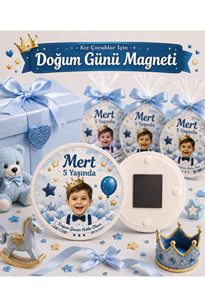 Sultan magnet hediyelik Kişiye Özel Doğum Günü Magneti – Fotoğraflı Premium B...
