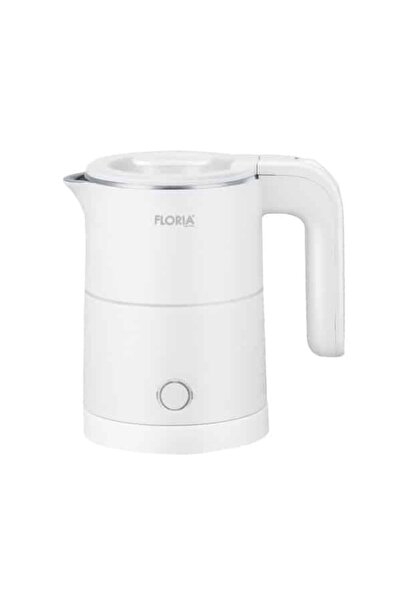 Floria Fierbător electric din oțel inoxidabil 500ml, 1000W, bază detașabilă, alb