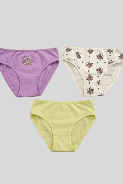 ww waka waka kids store Girl's 3-Pack Cotton Slip Panties Set - Figured Patte...