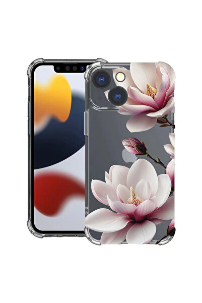 bestcase Husă Antișoc pentru Apple iPhone 15, Florală - Magnolie Roz, 1668629...