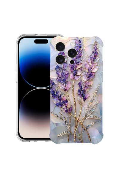 bestcase Husă Antișoc pentru Apple iPhone 14 Pro Max, Florală - Hortensie Aur...
