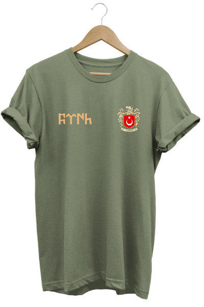 remonz Tricou unisex antracit cu guler rotund, cu text turcesc și emblema Tur...