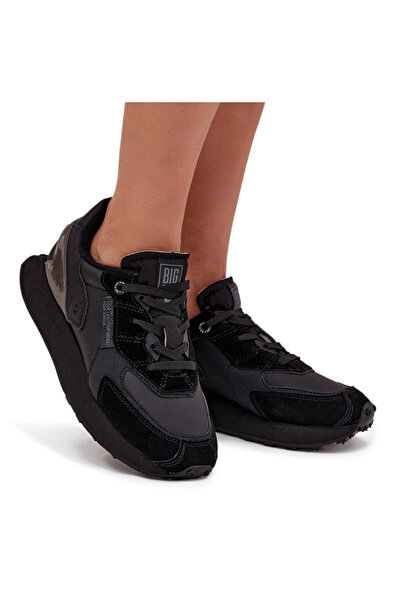 Big Star Shoes Adidași de damă din piele Big Star OO274562 Sistem Hi-Poly Neg...