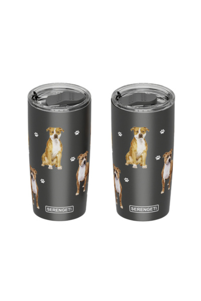 E&S Pets كوب سيرينجيتي مطبوع عليه صورة كلب بيت بول، معزول بجدار مزدوج مفرغ ال...