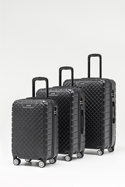 WANDER BAG Kapitone 3’lü Valiz Seti Küçük (Kabin) Orta Büyük Boy Bavul 360° D...