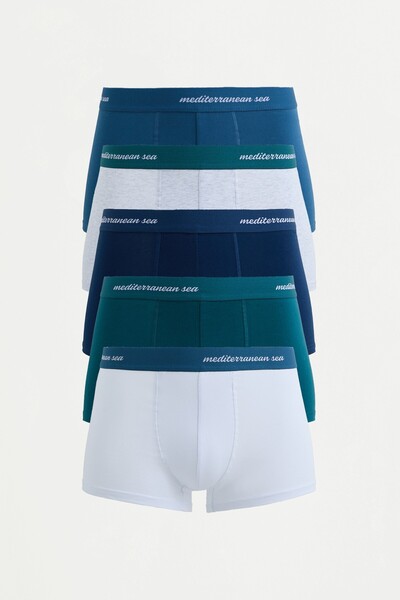 LEFTIES Sloganlı kontrast boxer (5'li Pack)