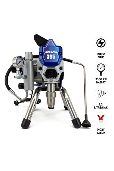 BRANZEG Havalı Boya Makinesi 1300W 3300 Psi Bar 0.021 Başlık