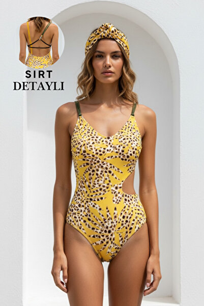 Less Is More Willow Sırt Detaylı Desenli Mayo / Mayokini LM26127_YELLOW
