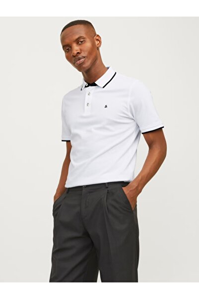 Jack & Jones Ανδρικό Πόλο, Στενή Γραμμή με Γιακά σε Αντίθεση