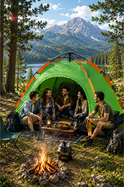 newar 6 Kişilik Otomatik Kamp Çadırı Suya Dayanıklı Outdoor Aile Çadırı 220x2...