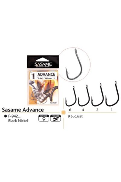 Sasame Advance fishing needles, black nickel, 9 pcs/set 1