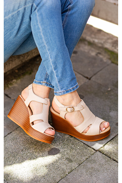 Venüs 2010827 EREN SHOES&BAG صندل نسائي من الجلد الطبيعي بنعل مبطن لتقويم الع...