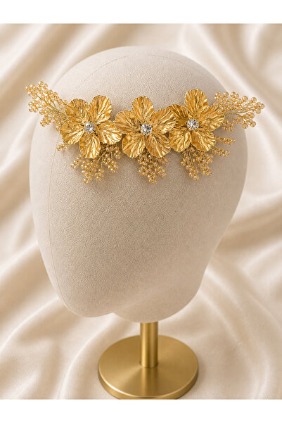 Store Gold Bridal Accessory with Flowers Bridal Accessory