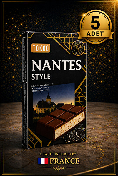 Tokoo Nantes: 75g*5 ad Bisküvi parçalı krema dolgulu sütlü çikolata