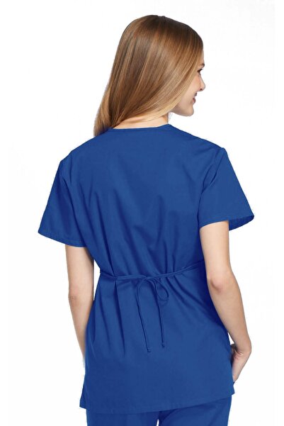 Cherokee UNIFORMS Cherokee Workwear Originals Bluză medicală de damă cu design tip înfășurare, Albastru regal WWE4801