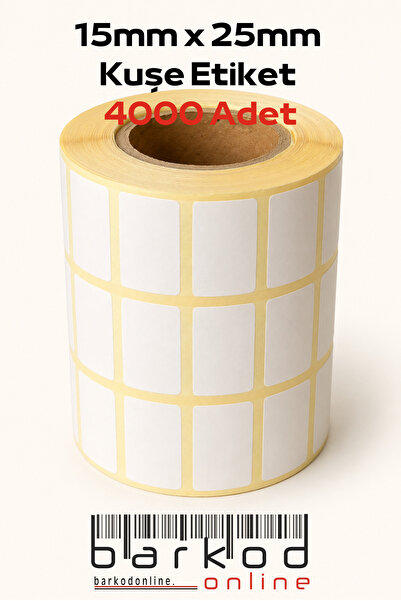 Barkodonline 15x25 mm 3’lü Kuşe Raf ve Ürün Etiketi 4000 Adet
