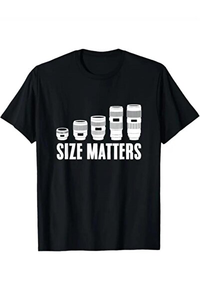 bolivia's Men'S Fun Photographer T-Shirt - Size Matters Camera Lens Pattern T...