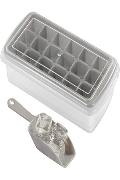 ONMART Ice Cube Tray with Lid and Bin，18-Cube Ice Trays for Freezer，Plastic I...