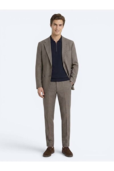 Kip Mink Striped Modern Fit Silk Blend Suit