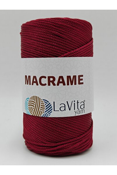 LaVita Yarn LaVita Macrame El Örgü İpi %100 Polyester 200gr (1560 BORDO)