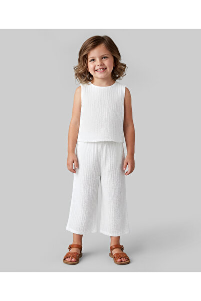 SAPS Solid Top & Pant Set - White