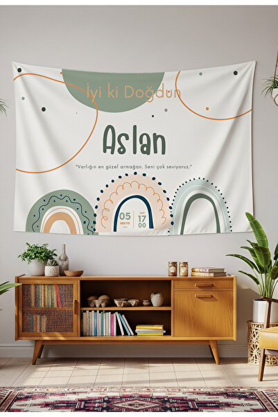 GREENDECOR Kişiye Özel Doğum Günü Duvar Örtüsü İyi ki Doğdun Happy Birthday İ...