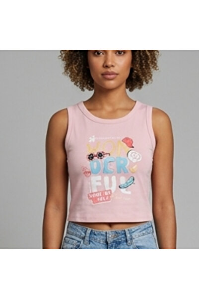 Roma Women's Tank Top Cotton Crop Top Graffiti Writing Print Sleeveless Blouse