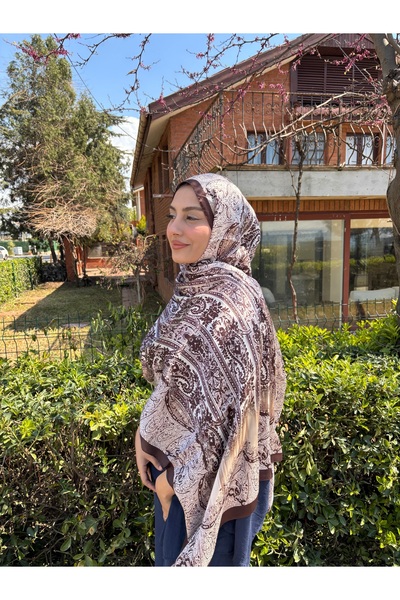 Vual İpek Şal Kahverengi