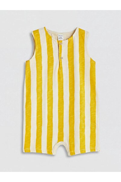 LC Waikiki Crew Neck Striped Baby Boy Combed Cotton Jumpsuit (S6)