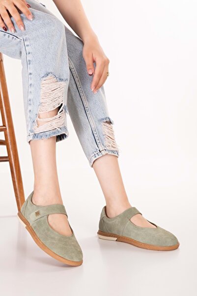 Gondol Genuine Leather Round Toe Anatomical Sole Comfortable Daily Ballet Fla...