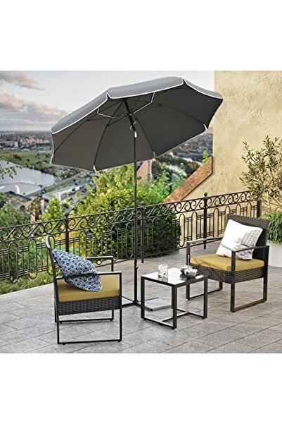 SONGMICS Umbrelă de terasă, Songmics, Gri, 160 x 206 cm