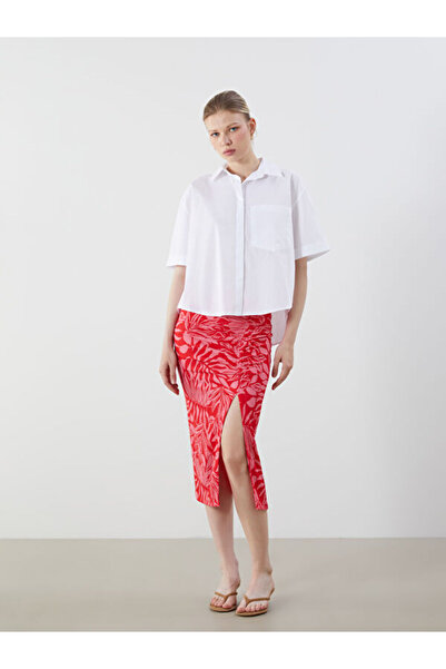 LC Waikiki Floral Gathered Skirt with Elastic Waist