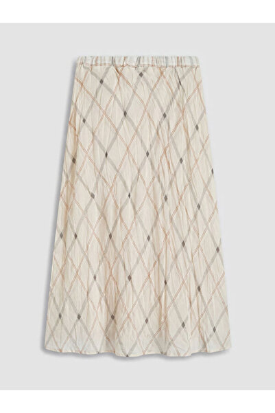 LC Waikiki Rmz Gi̇yi̇m Farkiyla Diamond Embroidered Skirt with Waist Cord