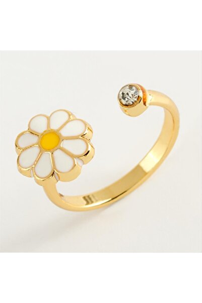 ZERO LAND Ilkeshop Daisy Enamel Stone Joint Ring 1 (92446) Piece-Silver Color
