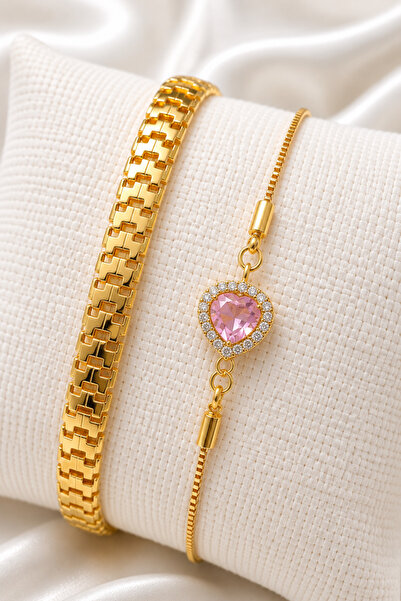 ERH Gold Color Steel Bracelet 2-Piece Combination
