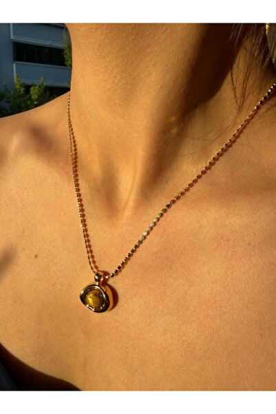 ACCESORİOS Vintage Kaplan Gözü Kolye