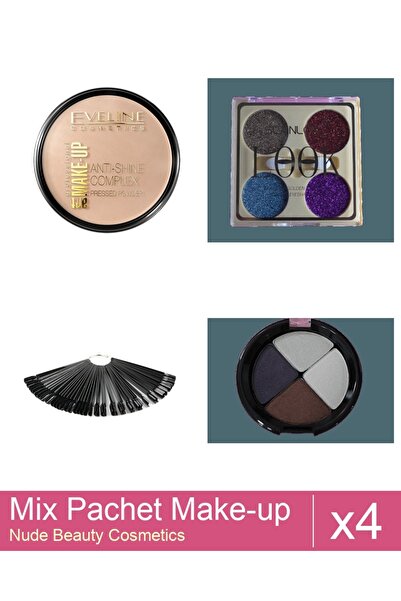 Makeup Set Mix 4 produse Palete Makeup: Pudra compacta, Eveline Cosmetics, An...
