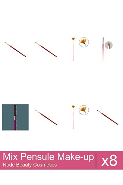 Makeup Set Mix 8 products Makeup Brushes: Cat's Tongue Gel Brush - No. 6, Man...