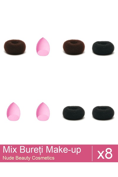 Makeup Mix Set 8 products Sponges: Extra-soft make-up sponge, pink - beveled,...