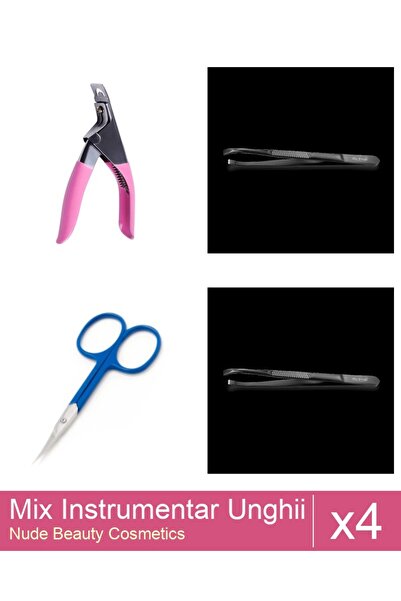 Makeup Set Mix 4 produse Forfecute: Penseta profesionala neagra subtire - One...