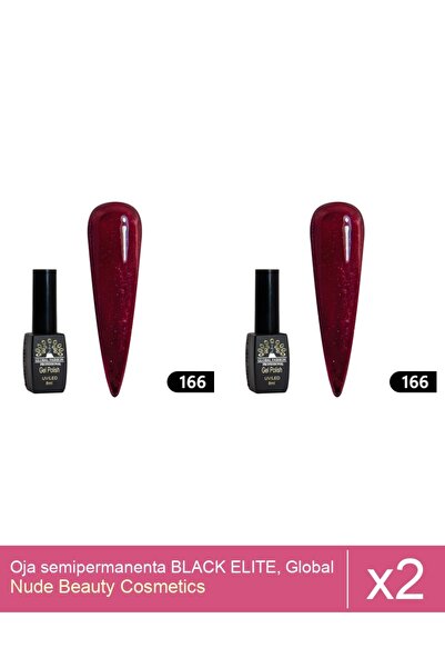 Makeup Set 2x Oja semipermanenta BLACK ELITE, Global Fashion 8 ml,166