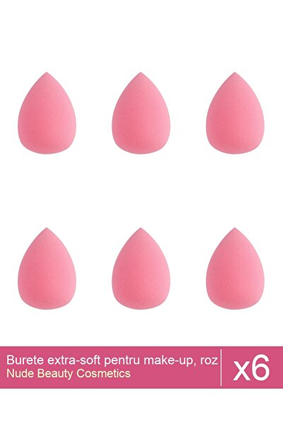 Makeup Set of 6 extra-soft makeup sponges, pink