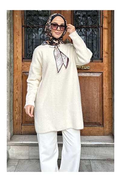 LC Waikiki Nevavm Gülsili Oval Collar Scarf and Brooch Detailed Hijab Knitwea...