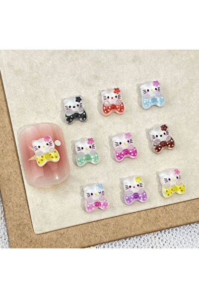 Choice1 BMix-100Pcs 100Pcs Mini KT Kitty Nail Charms - Cute Heart-Holding Cat...