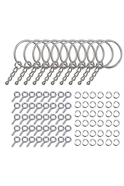 Choice 10pcs silver color 10/30/50/100Pcs Keychain Open Jump Rings Eye Pins J...