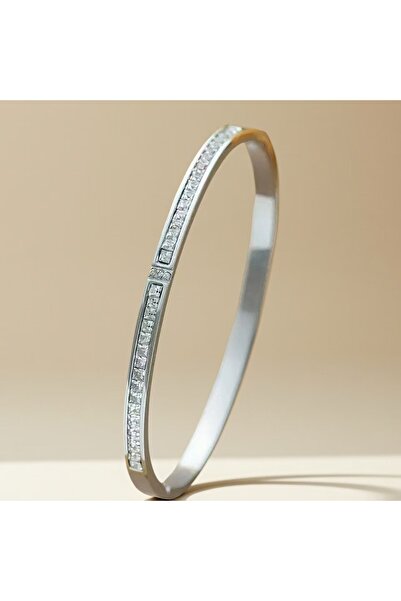 Choice Sliver Color A Yupsk New Fashion Inlaid Square Zircon Stainless Steel ...