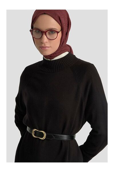 LC Waikiki Nevavm Buttoned Basic Oversize Sweater 25Kd6016 Black
