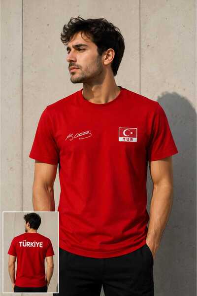 LOTS MODA Tricou cu design special semnat Atatürk din Turcia (original cu ste...