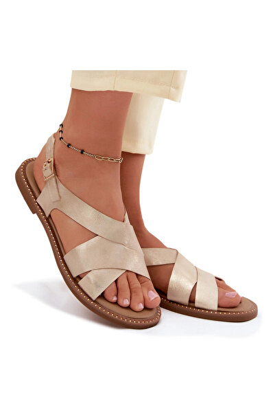 Evento Women's Flat Gold Sandals Blinga 41